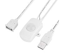 Mini capteur de mouvement infrarouge à LED, commutateur automatique 4A DC 5-24V détecteur de mouvement infrarouge PIR à 120 degrés avec Interface LED/USB(blanc)