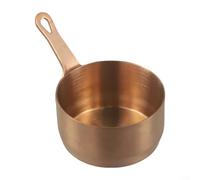 Mini casserole en acier inoxydable antiadhésive avec longue poignée pour la cuisine (bronze, L)