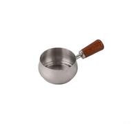 Mini casserole en acier inoxydable avec poignée en bois pour chauffer le lait, faire des sauces, faire fondre du beurre, ustensile de cuisine compact pour la maison et la cuisine (argent, 60 ml)