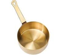 Mini casserole en acier inoxydable - ESTAMPILLE - 100 ml - Doré - Antiadhésive - 8x8x4 cm - Poignée longue - Bord lisse