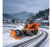 Mini chargeuse compacte avec cadre en acier forgé avec moteur robuste multi-fixation capable pour les tâches agricoles et d'aménagement paysager, souffleuse à neige commerciale