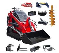 Mini chargeuse compacte avec système d'entraînement hydraulique et seau pour l'aménagement paysager, la construction agricole et le déneigement