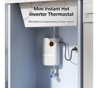 Mini chauffe-eau électrique instantané 220V 5500W Chauffe-eau électrique universel avec écran digital sans réservoir Chauffe-eau instantané pour salle de bain cuisine lavage