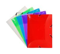 Mini chemise à élastique 3 rabats Exacompta au format 12 x 16 cm - dos 1,7 cm couleurs assorties