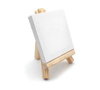 Mini chevalet en bois avec toile 10 x 10 cm - Kit de peinture et de décoration - Idéal pour les mariages, les fêtes et les événements créatifs
