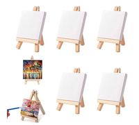 Mini Chevalet Pliable - Chevalet de Table en Bois, Support Photo, Triangle pour Artisanat de Peinture, Album Photo, Mariage (Couleur de la Maison 10 x 10 cm, 5 Pièces)