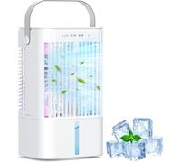 Mini Climatiseur Mobile, 3 En 1 Refroidisseur D'Air Portable Petit Avec Réservoir D'Eau De 1200 Ml, 3 Niveaux De Vitesse, 2 Modes D