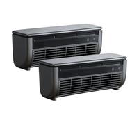 Mini climatiseur portable 2 pièces, ventilateur de refroidissement rechargeable par USB avec brume froide et télécommande à 3 vitesses, montage mural sans perçage - gris