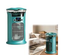 Mini Climatiseur Portable 4 en 1, Refroidisseur d’Air avec Réservoir 880 ml, Ventilateur de Bureau à 3 Vitesses, Brumisateur, Veilleuse LED 7 Couleurs, Pour Chambre, Bureau, Camping (Vert)