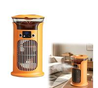 Mini Climatiseur Portable 4 en 1, Refroidisseur d’Air avec Réservoir 880 ml, Ventilateur de Bureau à 3 Vitesses, Brumisateur, Veilleuse LED 7 Couleurs, Pour Chambre, Bureau, Camping (Jaune)