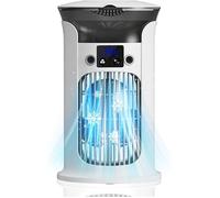 Mini climatiseur portable, Lumière ambiante sept couleurs,Vaporiser pour un refroidissement rapide,Sortie d'air du turbocompresseu