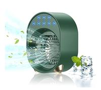 Mini Climatiseur Portable Sans Évacuation, Ventilateur Silencieux Chambre, Clim Mobile Rechargeable USB Petit Humidificateur Air 3600mAh 4 en 1