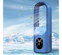 Mini-climatiseur portable - ventilateur rafraîchisseur d'air - climatiseur mobile avec 6 vitesses de ventilation / minuterie de 1 à 6 heures / veilleuse et brumisation - petit ventilateur évaporatif p