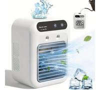 Mini climatiseur ventilateur - Appareil de refroidissement portable rechargeable par USB, avec batterie lithium-ion, sans fil et chargement USB, convient pour la maison, le bureau ou le dortoir, venti