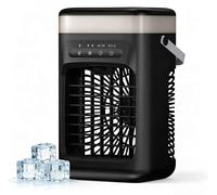 Mini climatiseur Zimilo avec réservoir d'eau de 1 000 ml, ventilateur USB-C, 3 vitesses, 2 modes de brumisation, ventilateur de table avec minuterie et veilleuse, noir