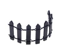 Mini clôture en bois 10 pièces Pour Les Jardins,Les Pots De Fleurs | Clôture de scène d'aménagement paysager de micro-clôture de paysage flexible(Black)