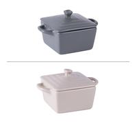 Table Passion – Mini cocotte carrée 13 cm en grès (lot de 2)