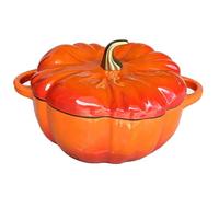 Mini cocotte en forme de citrouille, bol émaillé grande capacité | Mikro Schnellkochtopf im Kür esign, antihaftbeschichtet, leicht zu reinigen, ideales Geschenk.,Orange-3.67L