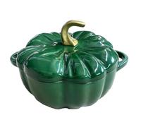 Mini cocotte en forme de citrouille, bol émaillé grande capacité | Mikro Schnellkochtopf im Kür esign, antihaftbeschichtet, leicht zu reinigen, ideales Geschenk.,Green-3.67L