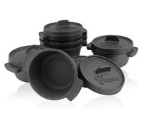Mini-cocottes en fonte (6 pièces) Ø 11 cm | Noir | Pré-traitées | Casseroles rondes en fonte | Cocotte, casserole et poêle à frire en fonte