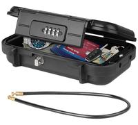 Mini-coffre-fort portable, étanche, avec câble métallique, de couleur noire