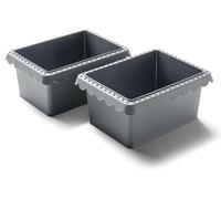 Mini coffret de moules à cake, 2 pièces, en silicone, 17x13x7,5 cm, couleur gris