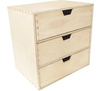 Mini Commode en Bois - Creative Deco - 3 Tiroirs - Coffre Beige Parfait à Décorer Peindre