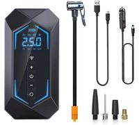 Mini-compresseur d'air portable avec écran LCD et lampe LED pour voiture, vélo et scooter, jusqu'à 150 PSI