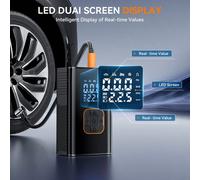 Mini compresseur d'air portable sans fil, gonfleur de pneus de voiture rechargeable 150 PSI. Pompe à air intelligente, pompe à vélo, convient pour les voitures, les motos, les vélos, les ballons. 7,4V