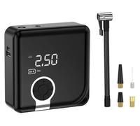 Mini-compresseur de voiture - Pompe à pneus 12 V - Affichage numérique - Éclairage LED - Avec câble - Pour voiture, moto, vélo - Boîtier en ABS + moteur en cuivre - 15 × 6,1 × 4,3 cm - Noir