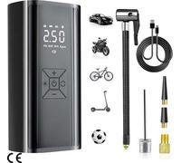 Mini-compresseur électrique 150 PSI, 6000 mAh, écran LCD, éclairage LED, pour voiture, vélo, ballons