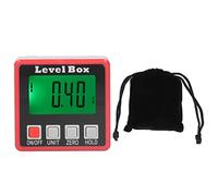 Mini Compteur d'angle numérique à 360 degrés, jauge d'angle Portable de Haute précision avec écran LCD pour Les projets de menuiserie de Construction, Rouge Argent Noir, matériau