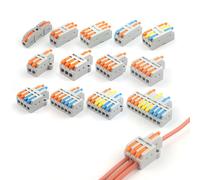 Mini connecteur de conducteur de fil rapide universel, Compact, 2/3 broches, bloc intercalaire, 1 entrée, sortie multiple, avec trou de fixation D2-2M