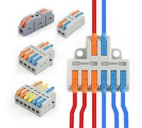 Mini connecteurs de câblage rapide, 10/50 pièces, levier Compact universel, séparateur à sertir, conducteurs électriques, bornier domestique enfichable D2-2O