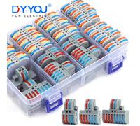 Mini connecteurs de câblage rapide, séparateur Compact universel, connecteur de conducteurs enfichables de câble électrique avec bornier à levier 10PCS NC-2-8