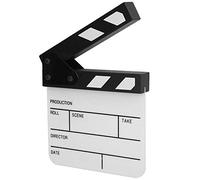 Mini Conseil Acrylique Clapper, Film de Directeur de Scène Couper Le Panneau d'action de Prop avec Le Stylo de Tableau Blanc pour Publicité/Décoration de la Maison(Noir Blanc)