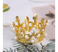 Mini Couronne De Gâteau En Cristal,, Couleur Or Argent, Perles, Diadème Pour Enfants, Ornements De Cheveux Élégants, Fournitures De Décoration Pour Fête De Mariage