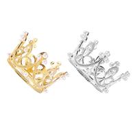 Mini Couronne Tête Fille en Alliage Argenté, Lot de 2