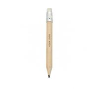 Mini crayon en bois personnalisé - Crayon HB en bois naturel avec gomme, crayon court aiguisé pour enfants, école, bureau, cartes de score de golf, sacs de fête et cadeaux promotionnels