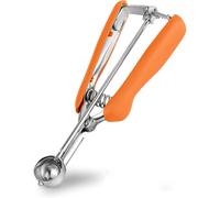 Mini cuillère à biscuits inox orange avec déclencheur 25 mm