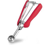 Mini cuillère à biscuits inox rouge avec déclencheur 25 mm