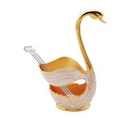 Mini cuillère, support de base en forme de cygne, support de base en métal pour fourchette, cuillère à café | Organiseur de vaisselle en de zinc pour bar