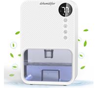 Mini déshumidificateur ZELURXX, silencieux et compact, avec réservoir d'eau de 1 100 ml, écran LED, capacité de 20 m², pour la maison, 23,8 x 13,5 x 37,2 cm, blanc