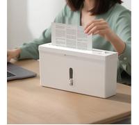 Mini destructeur de documents de bureau P-5 coupe micro 4 feuilles anti-bourrage silencieux blanc