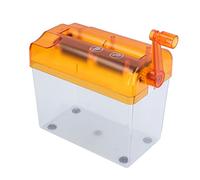 Mini Destructeur de Papier de Bureau, Structure Compacte, Facile à Utiliser, Broyeur à Manivelle pour Papier A6, avec Boîte à Poussière Transparente pour Bureau, Maison (Orange)