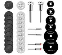 Mini Disques de Coupe pour Outil Rotatif, Disque Diamant à Tronçonner, Lame de Scie Circulaire HSS, Disque de Coupe en Résine, avec 3mm Mandrin pour Bois, Métal, Plastique, Pierre, Verre - 32 Pcs