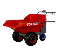 Mini dumper électrique 220l 400kg 3 roues benne basculante avec batterie 48V / 12Ah Torros MED400
