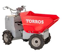 Mini dumper électrique 4x4 roues motrices direction articulée 350 kg 158 L benne basculante hydraulique avec batteries 48 V / 20 Ah Torros MED303HK