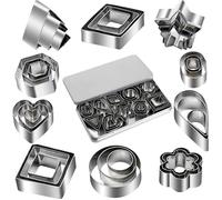 Mini Emporte-pièces, 30 PCS Petits Emporte-pièces en Acier Inoxydable, Emporte-Pièces Forme De Cœur Hexagonale Fleurs étoile