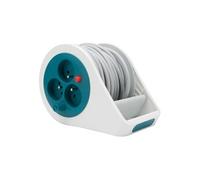 - Mini enrouleur design 3 prises 2P+T - 7m - Bleu